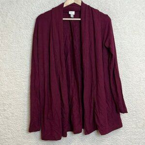 a new day Womens Cardigan Burgundy Knit Medium